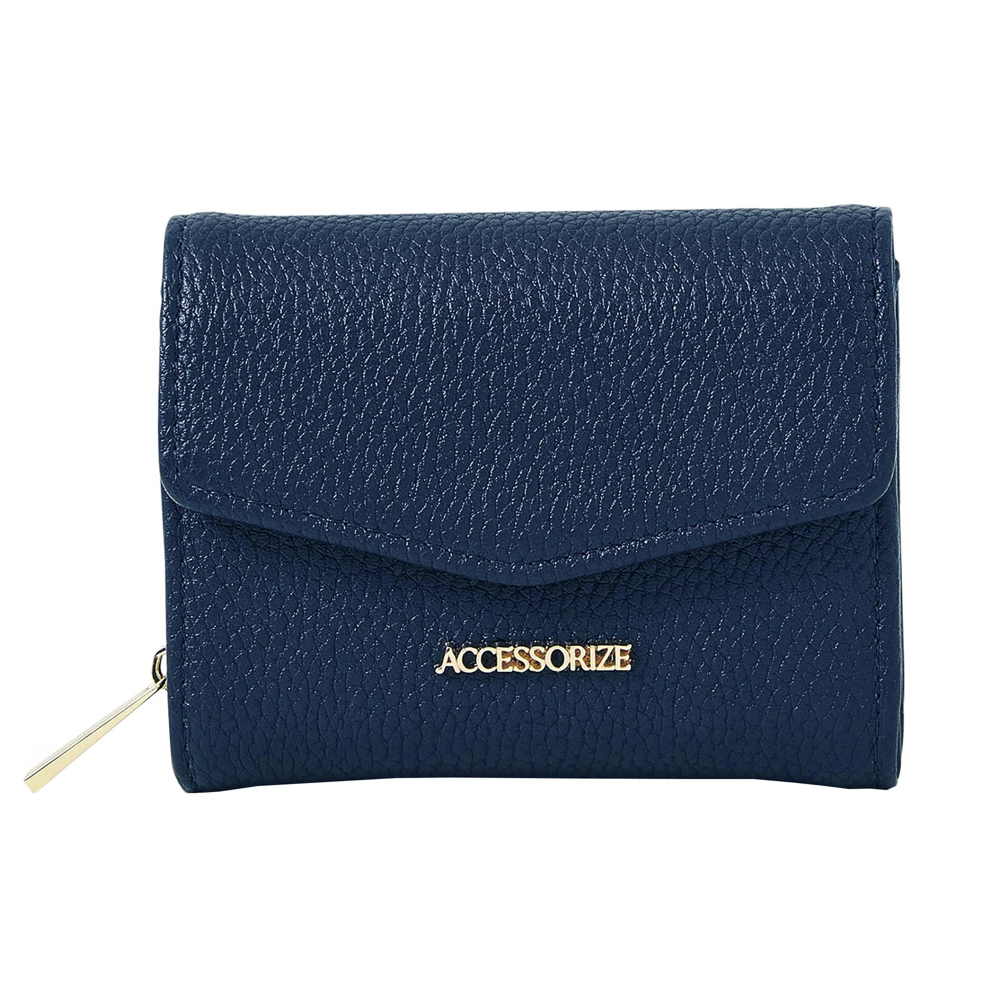 Accessorize London Women's Navy
 Small Flap Zip Around Purse