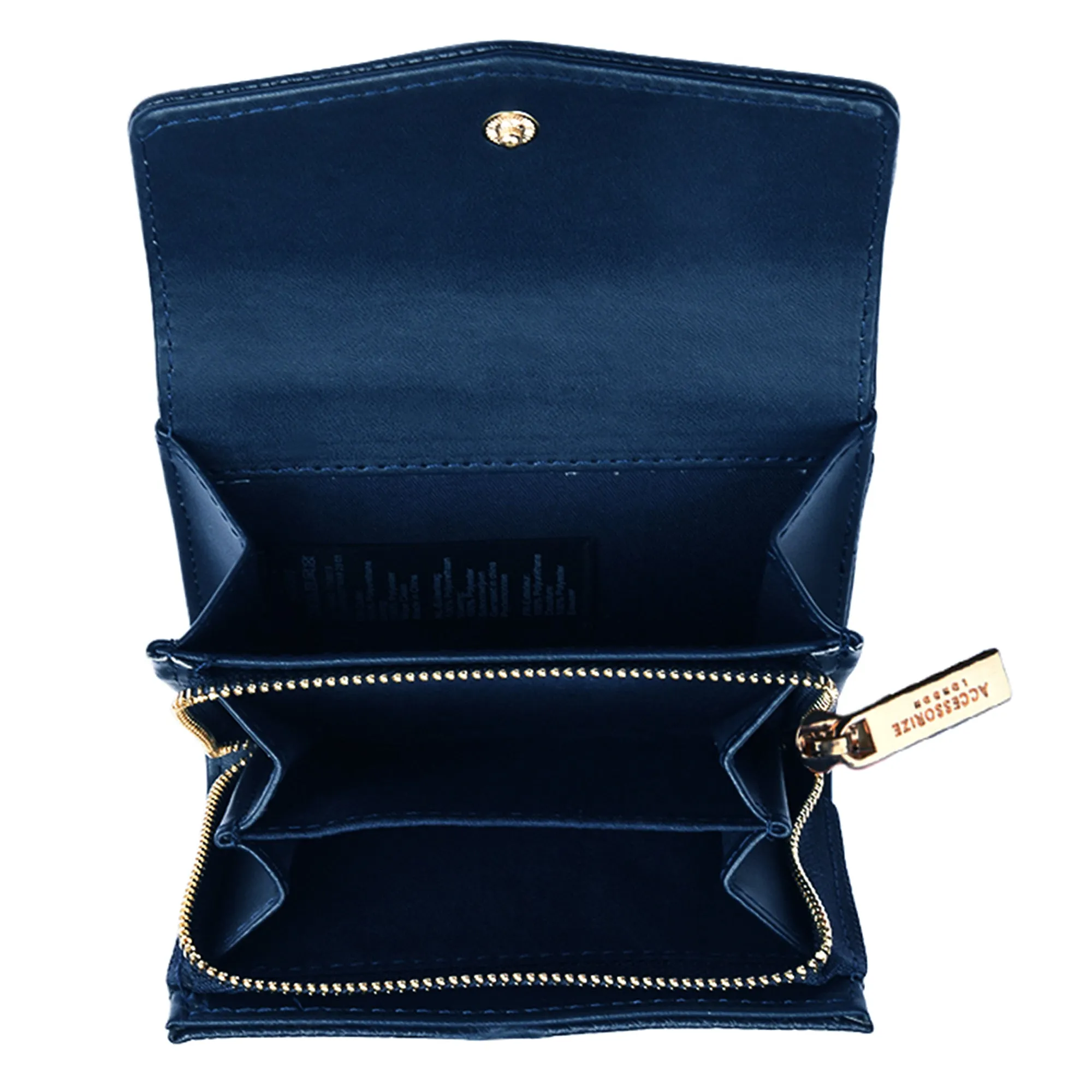 Accessorize London Women's Navy
 Small Flap Zip Around Purse