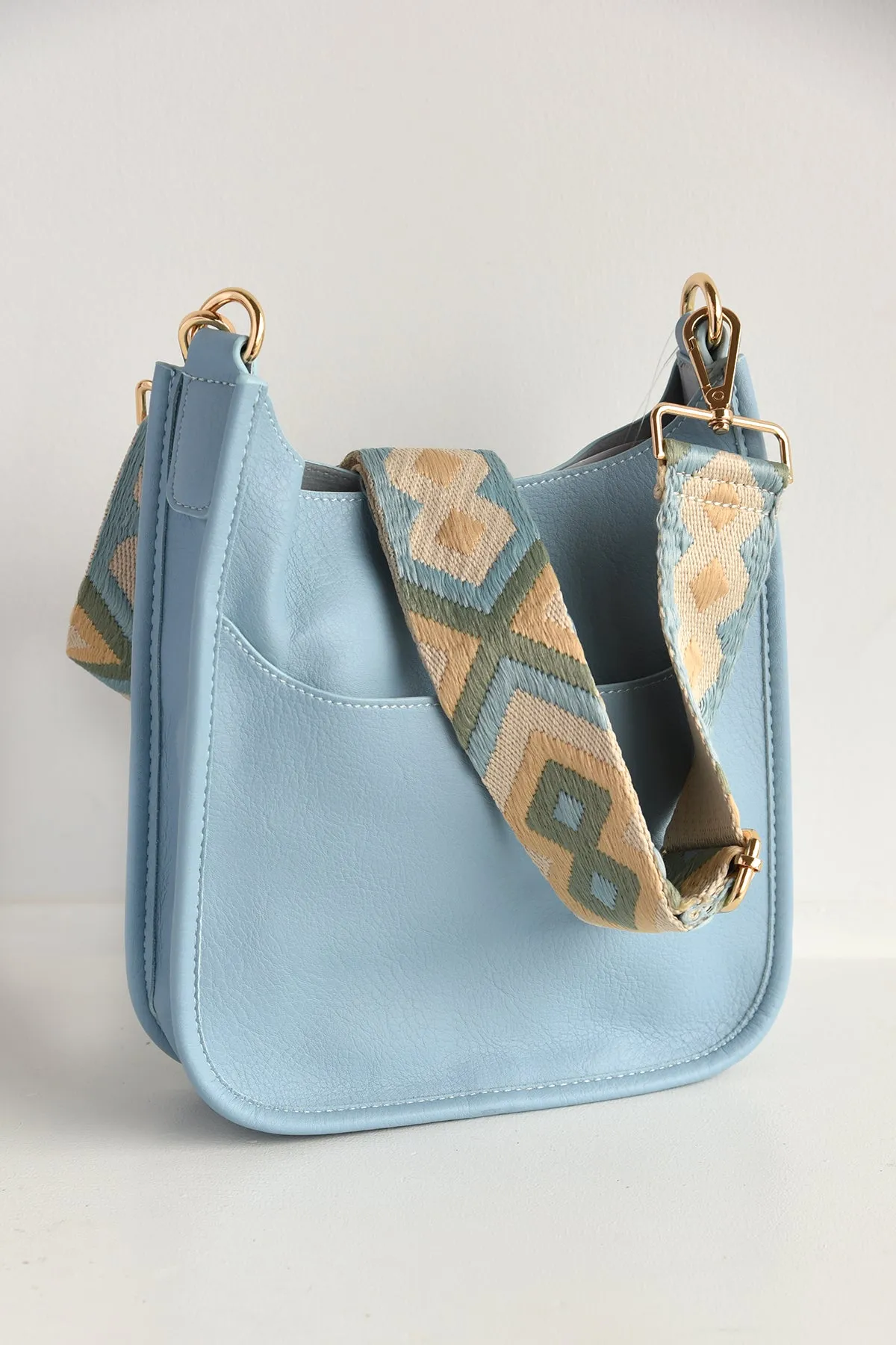 AHDORNED LIGHT BLUE MINI MESSENGER