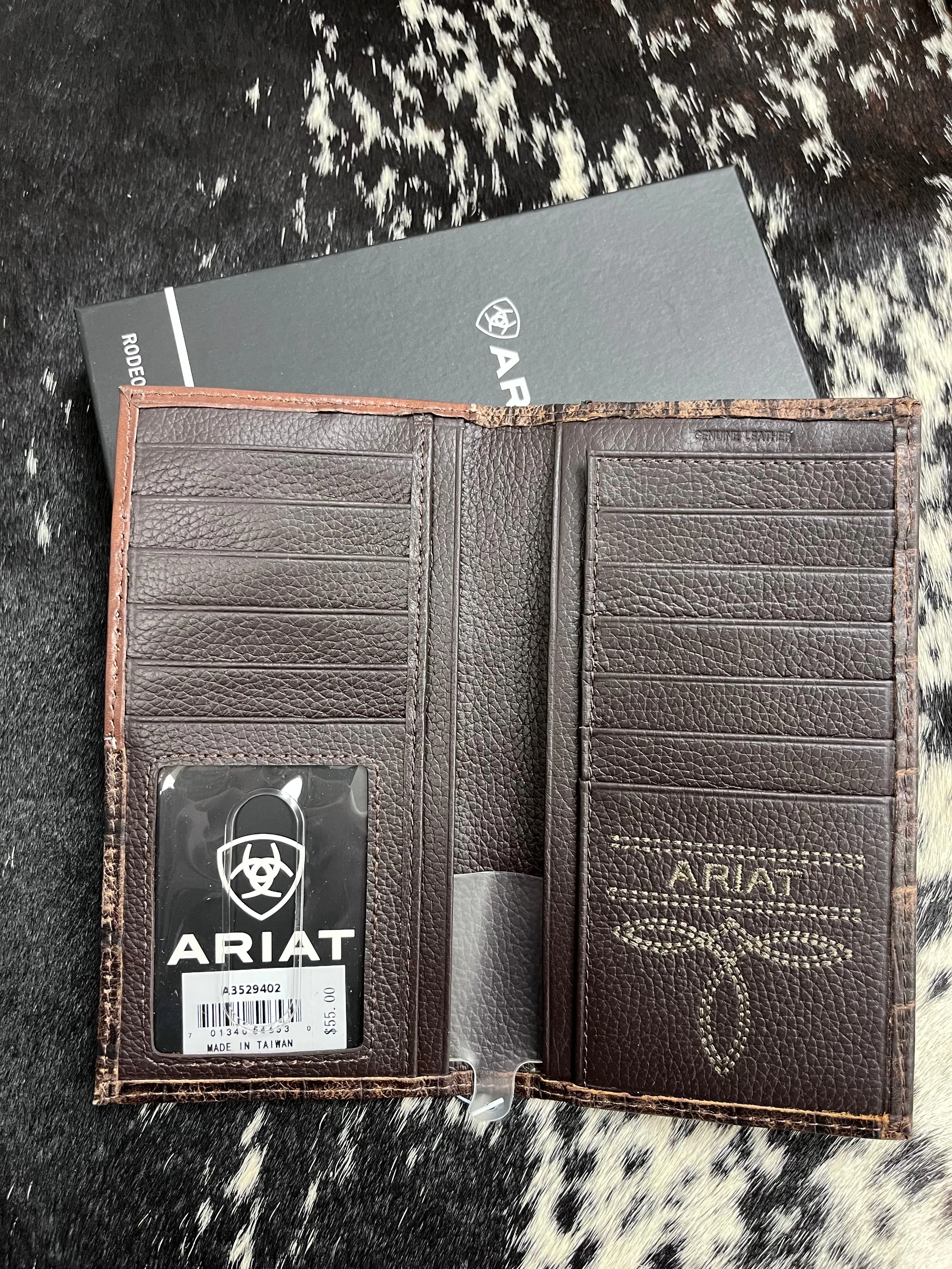Ariat Floral Embossed Overlay Checkbook Cover Rodeo Wallet A3529402