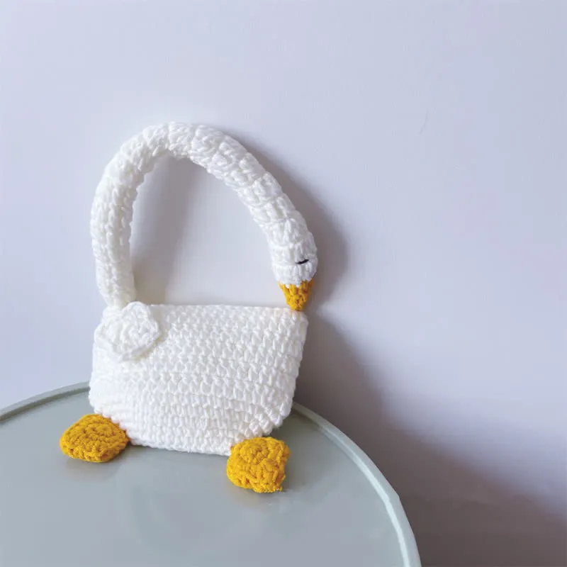 Baby Knitted Goose White Lovely Handbag