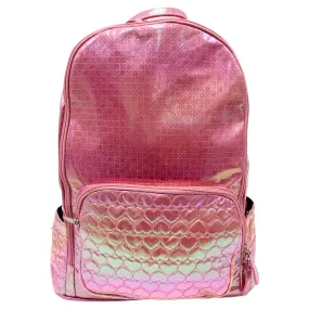 Bari Lynn Hot Pink Embossed Heart Backpack