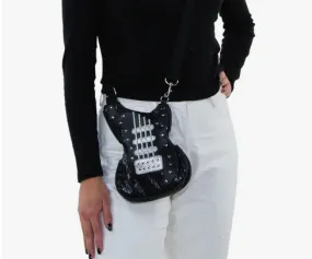 Black Guitar Crossbody Bag