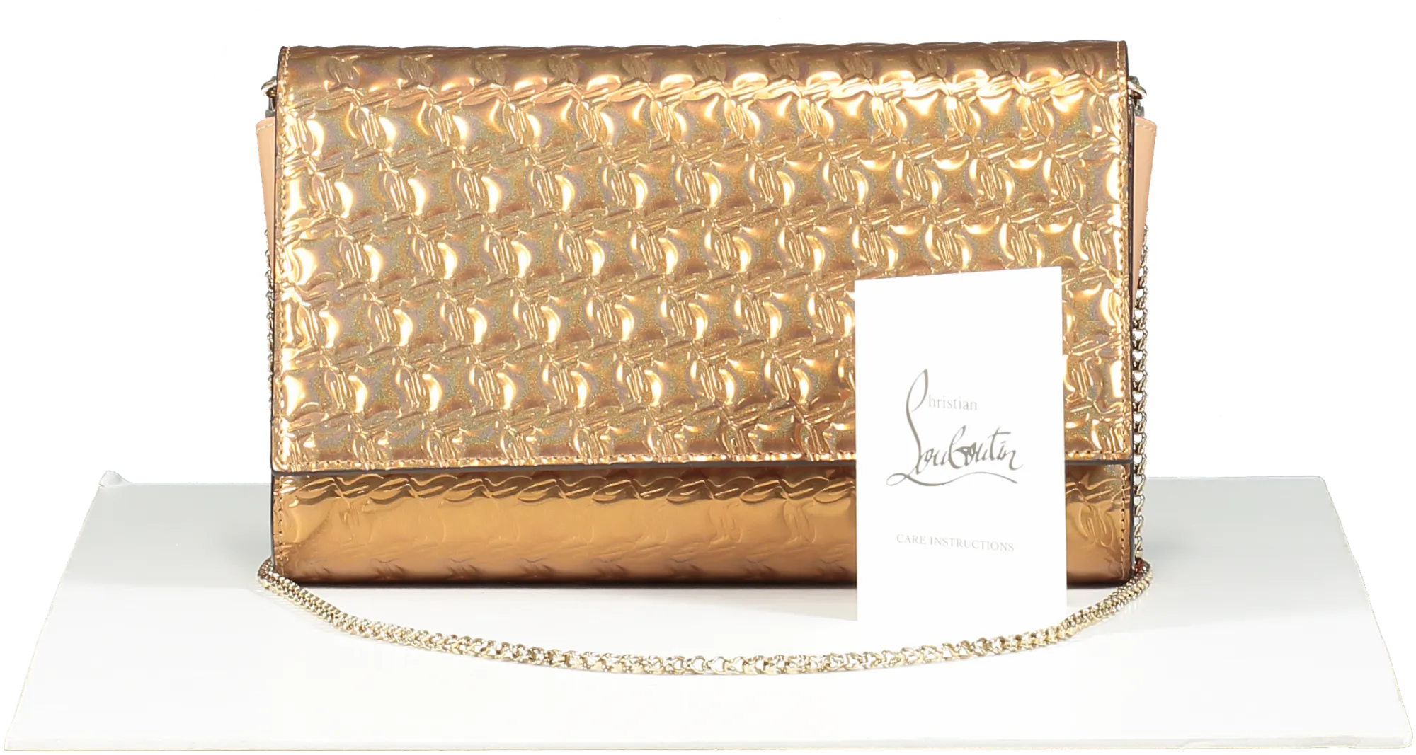 Christian Louboutin Metallic Copper Imprinted Crossbody / Clutch Bag