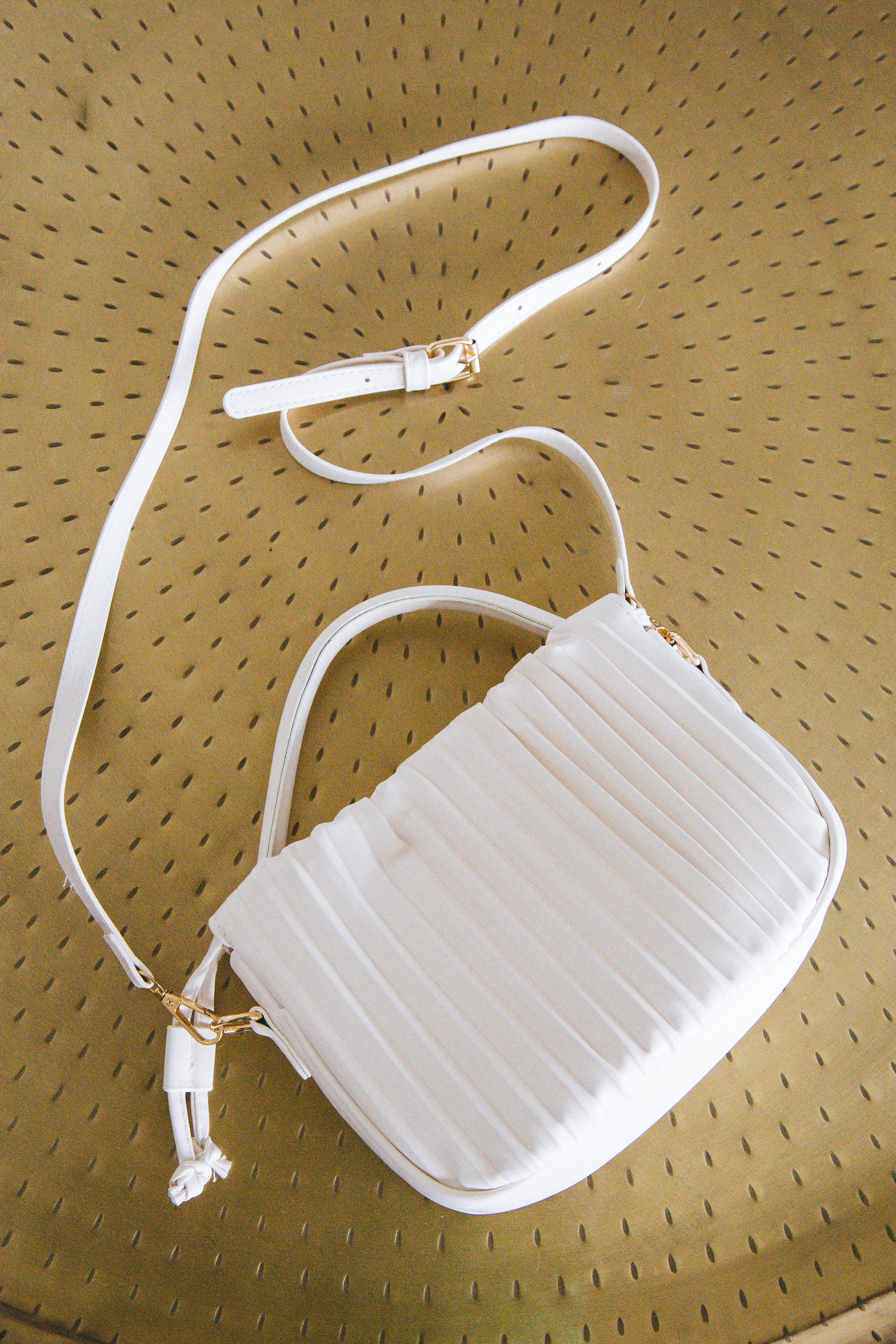 Courtney Cinch Small Crossbody, White