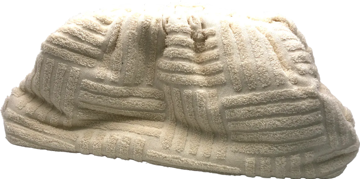 Cream Textured Clutch Bag One Size