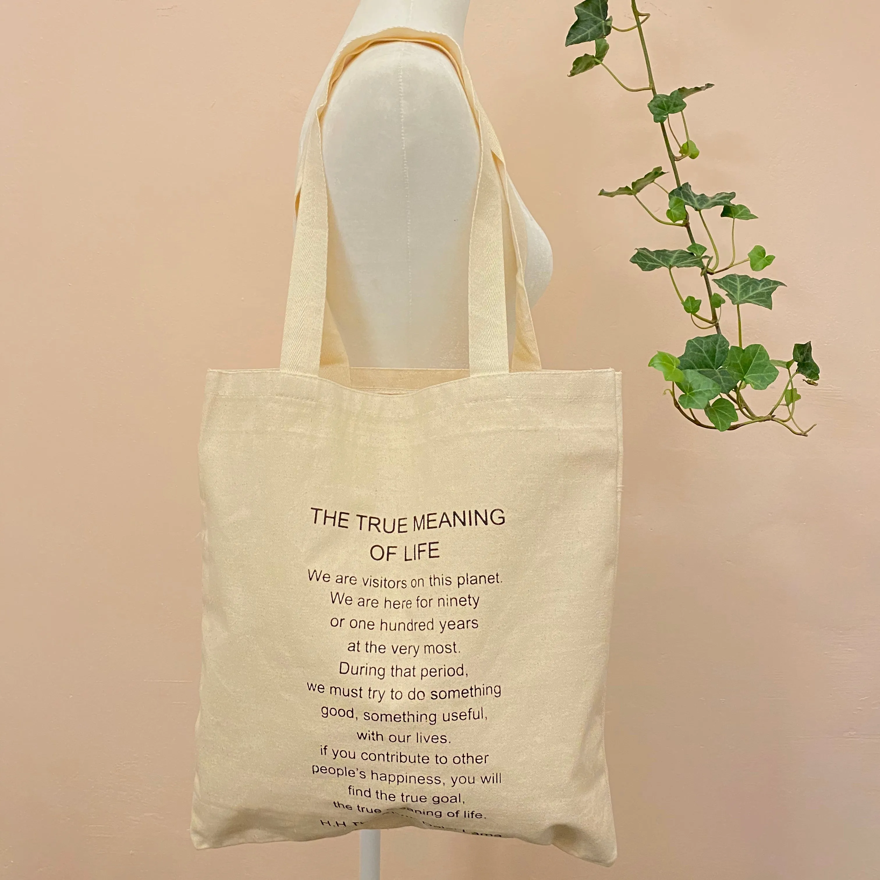 Dalai Lama Affirmation Canvas Reusable Shopping Tote