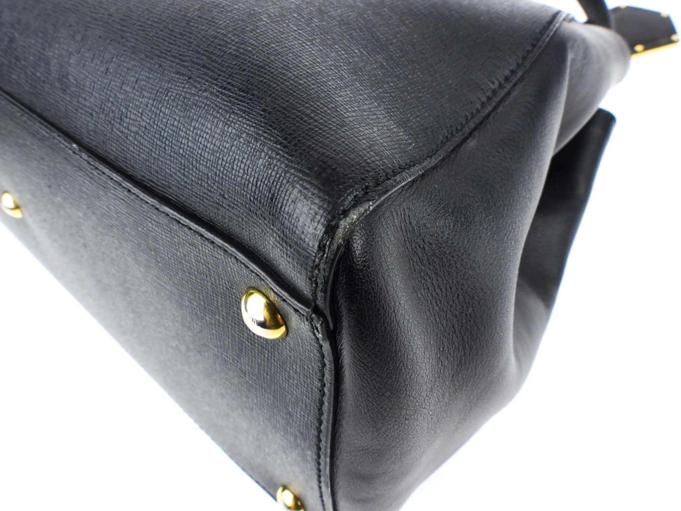 Fendi Black Leather 2Jours Two Way Tote Bag