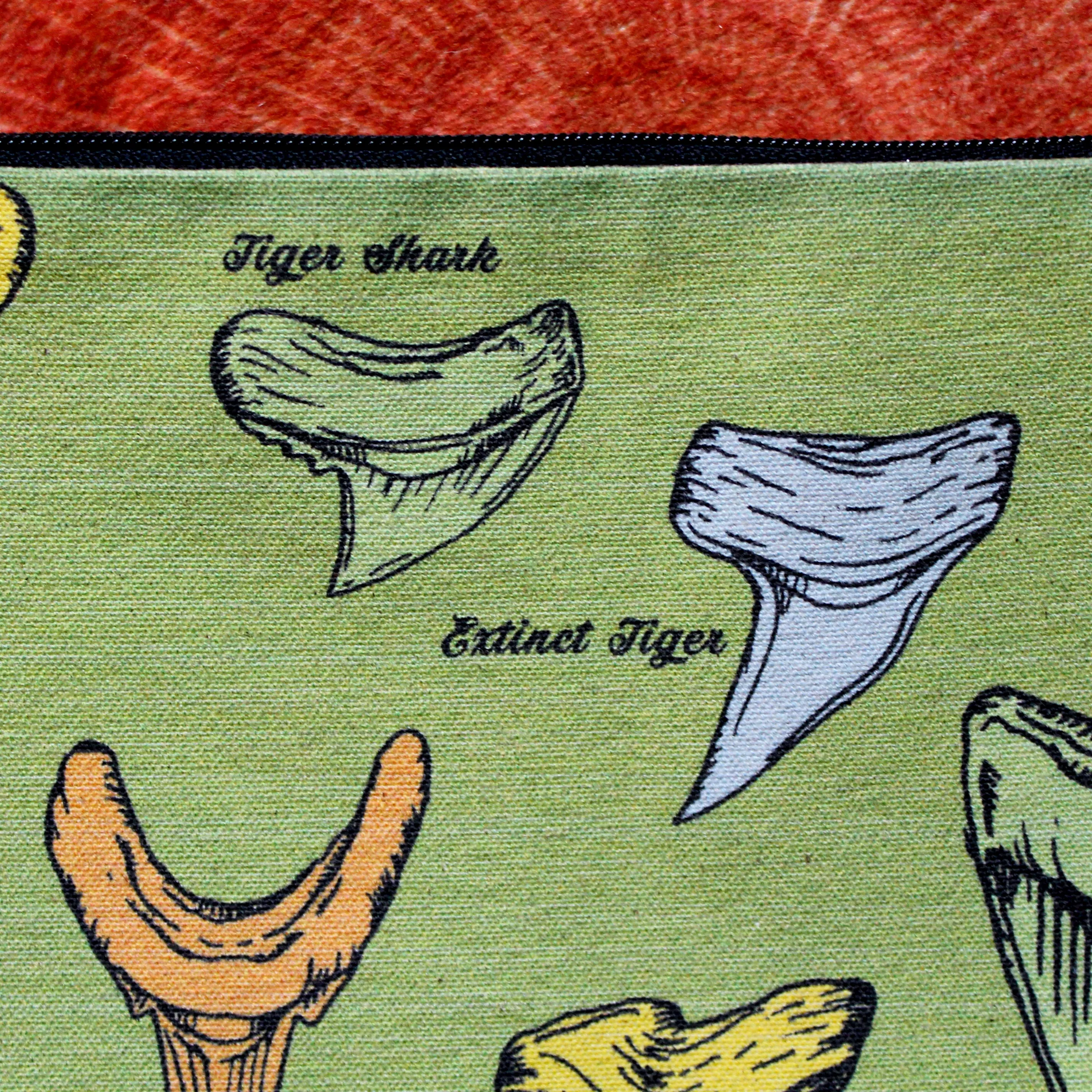 Fossil Shark Tooth Identification clutch bag