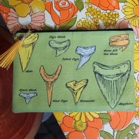 Fossil Shark Tooth Identification clutch bag