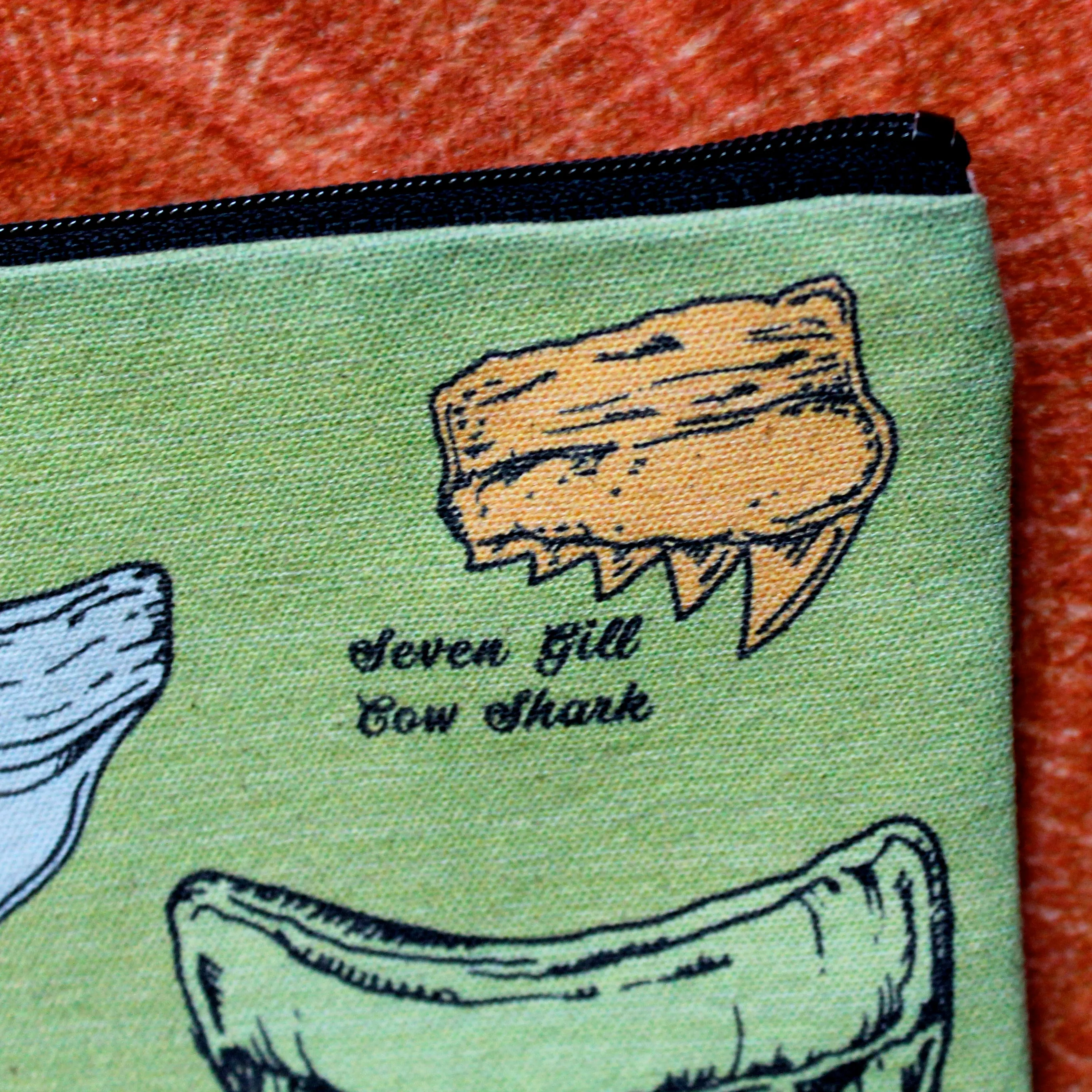 Fossil Shark Tooth Identification clutch bag