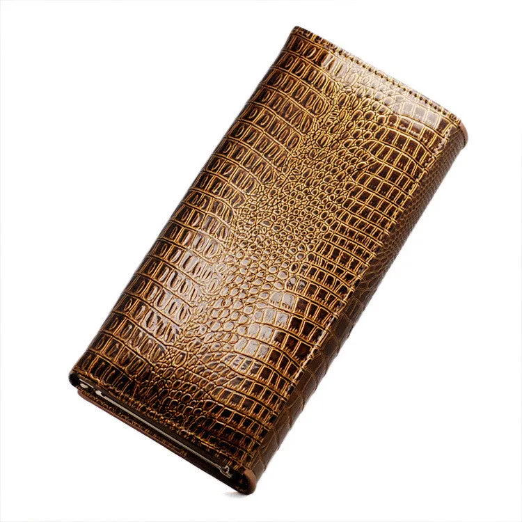 New Genuine Leather Wallets Brand Women' Wallets Crocodile 3D Purse Women's Clutches Fashion Leather Wallets