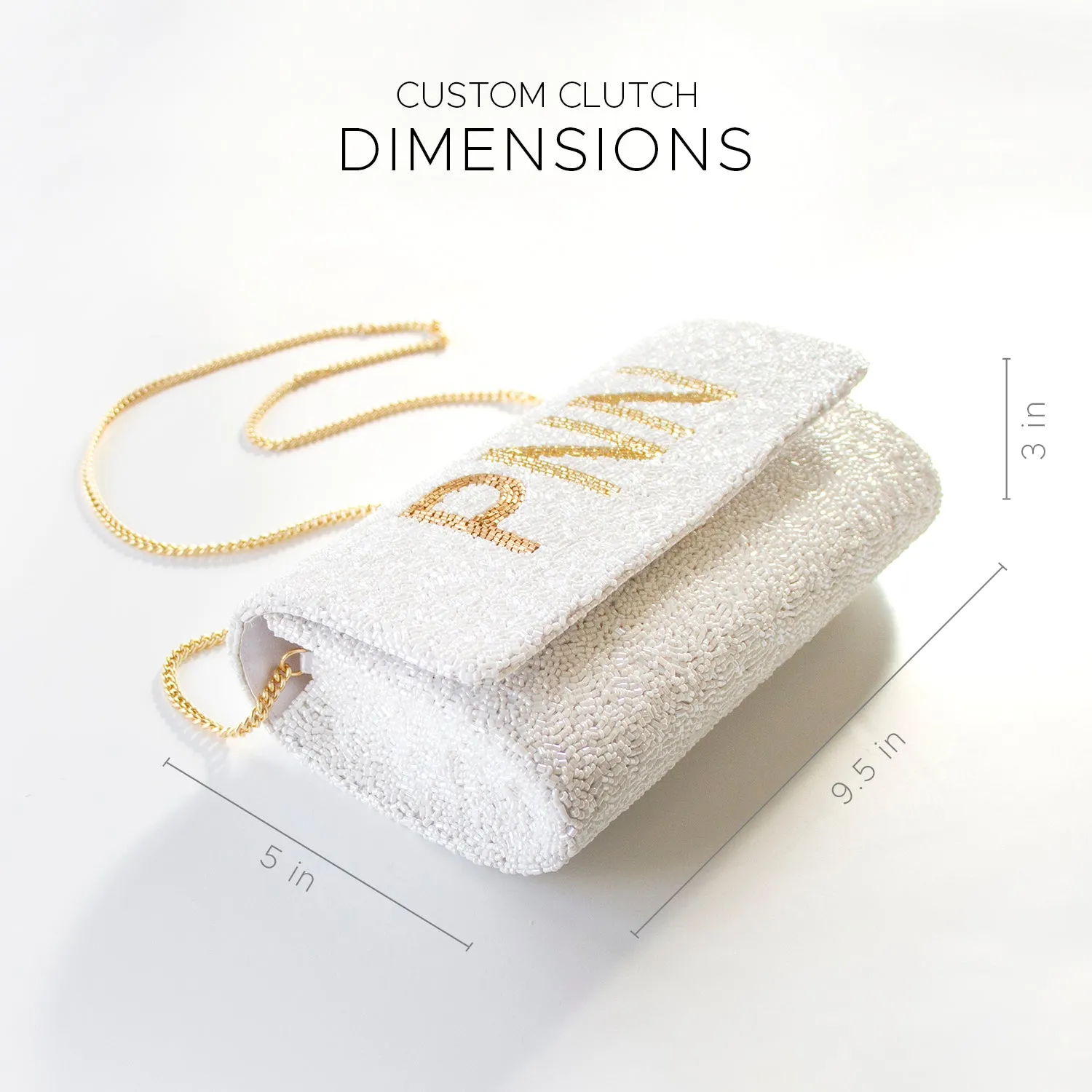 Personalized Mrs Beaded Clutch Purse (FOG)