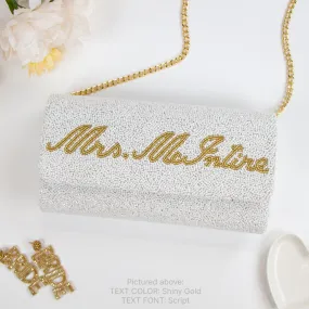 Personalized Mrs Beaded Clutch Purse (FOG)