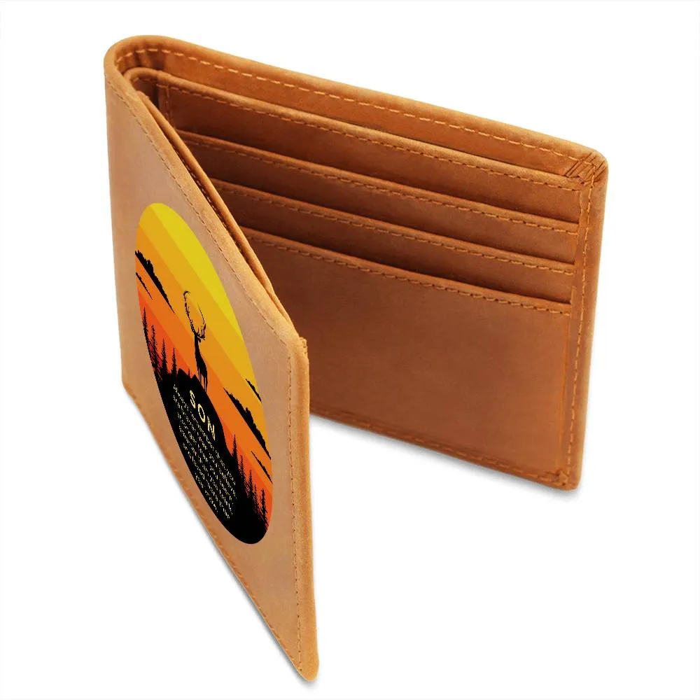 To Son Gift, Inspirational Graphic Leather Wallet, Mountain Deer You Are Braver Than You Think
