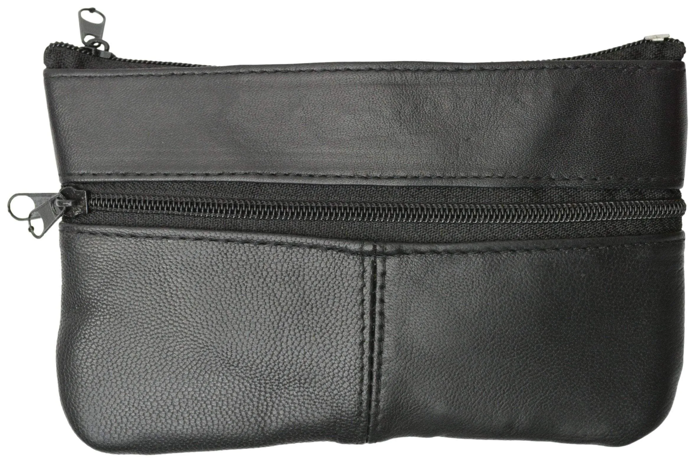 Women's Genuine Leather Large Coin Change Purse with Key Ring for Ladies